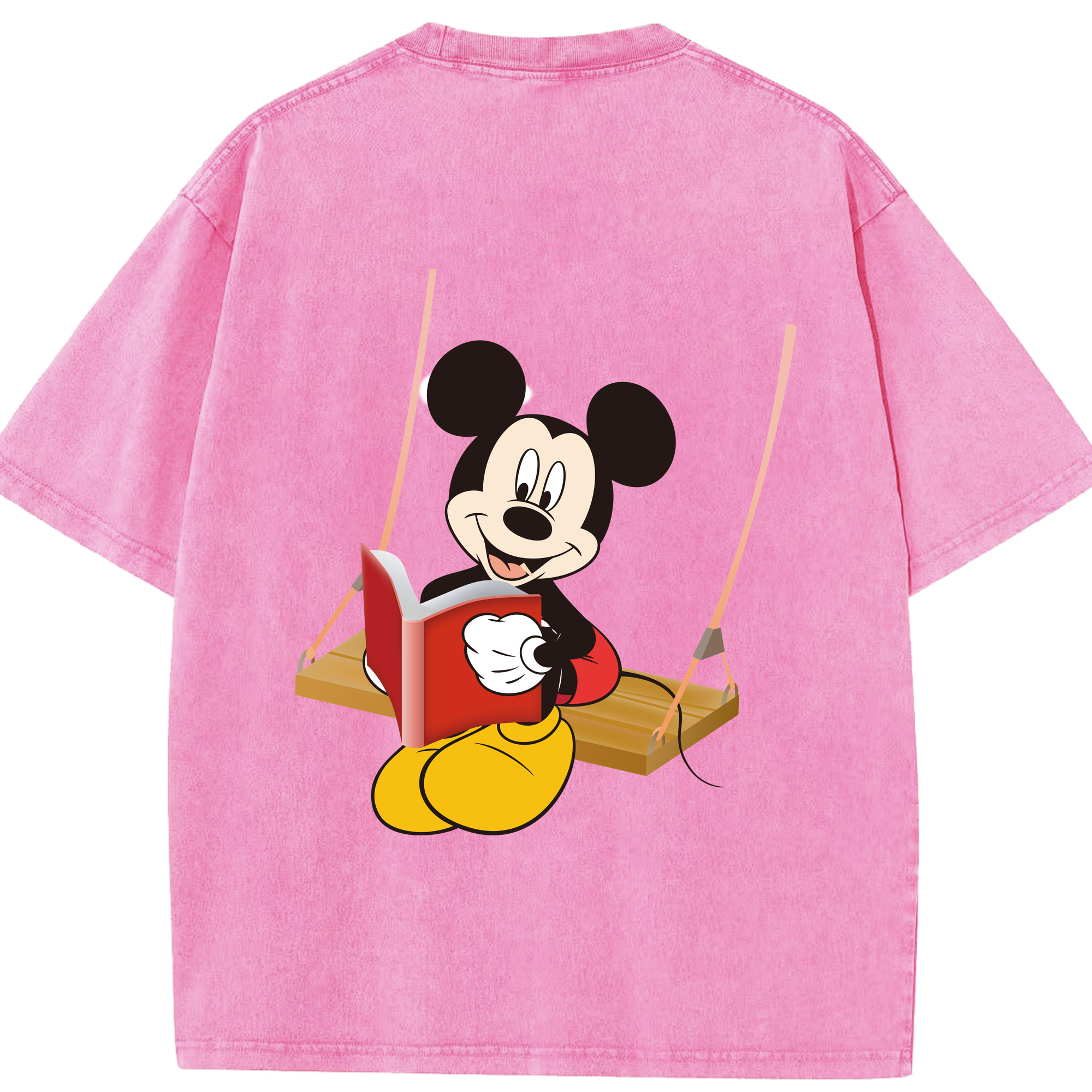 （画像用） ミッキーマウス Mickey Mouse 綿100% ヴィンテージ風 半袖Tシャツ（背面プリント）